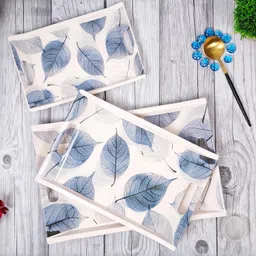 U.P.C. Tray Set for Serving/Melamine Tray Set for Serving Set of 3 Large, Medium and Small Size, Serving Tray Set of 3, Multi-Use Nashta Plate & Tea Tray Sets. image 2