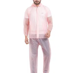 sindon Protective Raincoat with Hood, Disposable, Breathable, Size Free_12237-2 (L,Darkpink) image 1