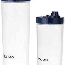 Amazon Brand - Solimo Plastic Oil Dispenser, Set of 2 (1 L and 750 ml), Dark Blue image 4