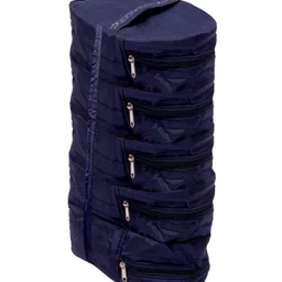 Kuber Industries Waterproof Parachute Hanging Shoe Cover|Zipper Closer|Travelling Footwear Organiser|Keep Upto 5 Pair|Size 32 x 19 x 53 CM (Blue)- CTMTC039555 image 1