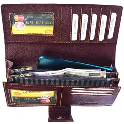 tr tan ritcher Brown Genuine Leather Women Wallet Ladies Purse Clutch image 5