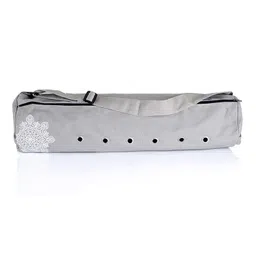 Enakshi (LABEL) Creations Yoga Mat Bag Breathable Fitness Pouch Canvas Wear Resistant Yoga Mat Carrier GraySporting Goods|Fitness Running & Yoga|Yoga & Pilates|Mat Carriers & Bags image 3