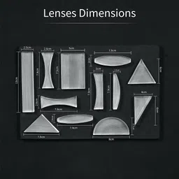 generic SMEI Light and Optics Class Demo Kit | 12 Acrylic Lenses, Ray Box with 3 Beam of Light in 2 Colours - Green and White, Practice Sheets | Used in Physics Lab for Class 9-12 image 3