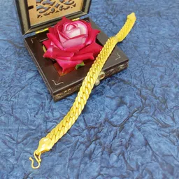 jecy jewels Mens Bracelet 1 Gram Gold Micro Plated Light weight 8324_BR image 3