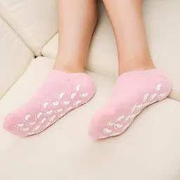 Eripeli Anti Crack Half-Length Silicone Foot Protector Moisturizing Silicone Socks Suitable for Men & Women Foot-Care, Heel Cracks and Heel Pain (Multicolor, Pack of 1) image 2