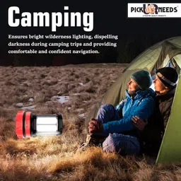 Pick Ur Needs 50W Rechargeable Long Range Search Torch Light with 2 Side Emergency Kissan Light (Red) image 4