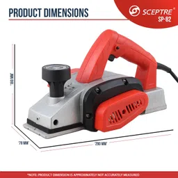 SCEPTRE SP-82 Corded Electric Planer 750W, 16000 RPM, 82mm Heavy Duty Strong Grip Handheld Woodworking Tool Machine Proper Heat Dissipation, Electric Planer for wood (220 V)) image 4