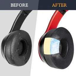 SoloWIT Cooling Gel Replacement Ear Pads Cushions for Beats Solo 2 & Solo 3 Wireless On-Ear Headphones, Earpads with High-Density Noise Isolation Foam, Added Thickness - Black image 5