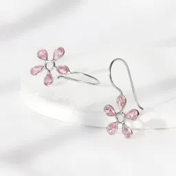 giva 925 Silver Pink Dahlia Earrings | Gifts for Girlfriend, Gifts for Women and Girls | With Certificate of Authenticity and 925 Stamp | 6 Month Warranty* image 3