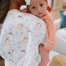 Baby Burp Cloth Large 21''x10'' Size Premium Absorbent Triple Layer 3-Pack Gift Set “Enchanted” by Copper Pearl image 4