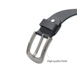 kara Casual Black Leather Men's Belt - Classic Pin Buckle Formal Genuine Leather Belt for Men image 5