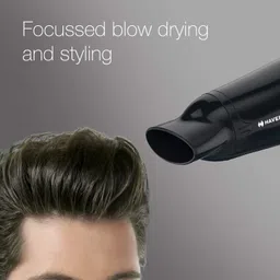 Havells HD3162 Men's 1565 Watts Powerful Hair Dryer with Thin Concentrator and Cool Shot Button; Heat Balance Technology (Black) image 4