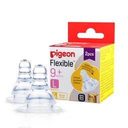 Pigeon Peristaltic Nipple L -2 Pcs, transparent, one size (88125) image 1
