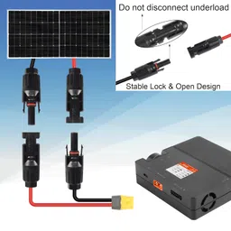 GELRHONR 4.9FT 12AWG Solar Connector to XT60 Female Extension Cable for Solar Panel RV Portable Power Station Solar Generator-1.5M 4.9Ft image 4