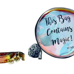 Hamster London Women's Pom Pom Sling Bag for Makeup Accessories and Multipurpose Sling Bag (Black) image 1