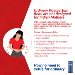 PUG Postpartum Belt, Universal size, Beige | Ergonomically designed for Indian Mothers | For C-Section and Natural Delivery | Eliminates post pregnancy pain, Muscle recovery to pre-pregnancy state image 3