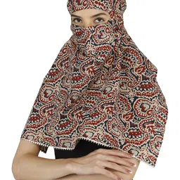 Scarf Bandana Face Cover Cotton Mask For Women and Girls Sun Smoke Dust pollution Protection Bike Automobile Under Helmet Cover Heaf Wrap image 1