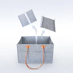 Alivea Diaper Caddy Felt Baby Products Nursery Storage Bin And Car Organizer For Diapers And Baby Wipes(GREY LEATHER HANDLE) image 4