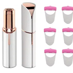 z x creative Facial epilator hair removal machine And Six Razors for women With Ice Roller- face, chin, cheek, eyebrow, upper lip hair remover for women, usb rechargeable epilator machine for womenS (Multi Color) image 1