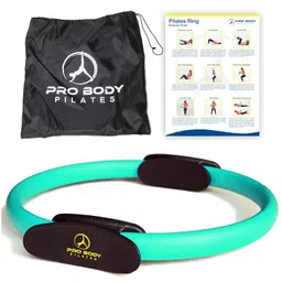 ProBody Pilates Ring Circle - Fitness Magic Circle, Yoga Ring, Inner Thigh Toner, Pilates Equipment for Strength, Flexibilty, Abs, Core and Legs - Includes Workout Bag for at Home Exercise (Aqua) image 1