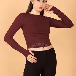 sightbomb Cuddle TEE Ultra Soft Crew Neck Thumb Hole SNUG Cuddly FIT SOFTLINE Active SKIMS TOP for Women image 3