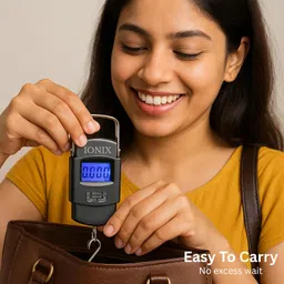 IONIX Weight Machine for Luggage, Wait Machine, Luggage Wighing Scale, Digital Weighing Scale, Bag Weighing Scale for Luggage, Electronic Portable Fishing Hook Type Digital LED Screen, 50 kg (Black) image 2