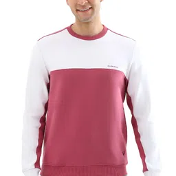 allen solly Men Pink Crew Neck Full Sleeves Casual Sweatshirt image 1