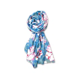 fahabo Scarf Woman Pleated Floral Print Mal Mal Cotton Scarves | Hijab Scarf | Headscarf | Neck Scarf | Stoles | Wraps image 1