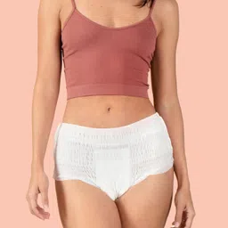 Queen's Box Super Absorbent Period Panty, 4 L/XL Pants, 360 Degree Leakage Protection for Heavy Flow, Panty Like Fit for Full Back Coverage, Absorbs Heavy Gushes, Silky Soft, Comfortable Feel White image 2