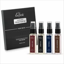la pink Luxury French Pure Perfume Gift Set for Men 32ml | Long Lasting & Travel Friendly (8ml x 4) Perfume Set for Every Occasion image 1