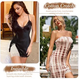 regalia procot Cotton Cycling Shorts for Under Dresses Women Girls Seamless Anti Chafing Sports Underskirts Mid Thigh Boyshorts Lace Yoga Safety Shorts Regular and Plus Sizes Combo Pack image 5