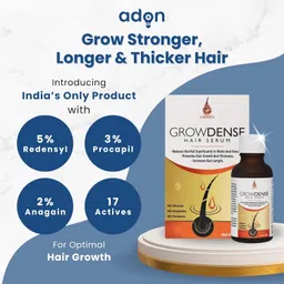 adon (Waidon) Growdense Scalp Serum Enriched with 5% Redensyl, 3% Procapil, 2% Anagain | Growth & Effective Treatment for Hair Fall | Increase Length | for Dry & Wet, Smooth & Glossy Strands for Women & Men | 30ml image 5