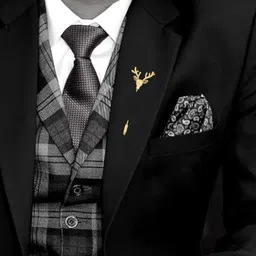 mahi Combo of Deer-Face Shaped Wedding Brooch/Lapel Pin for Men (CO1105665G) image 2