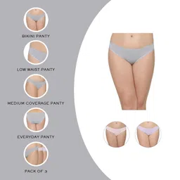 wacoal Women’s Nylon|Low Waist|Medium Coverage|Everyday Wear|Pack of 3| Bikini Panty image 2