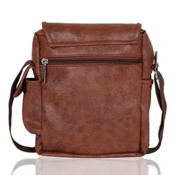 nfi essentials Men's Leather Sling Bag Stylish Cross Body Travel Office Business Messenger Bag for Men & Women image 2
