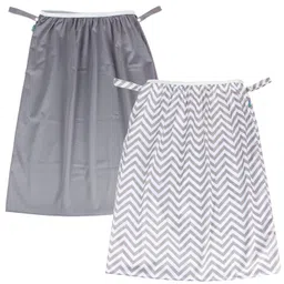 Teamoy (2 Pack) Reusable Pail Liner for Cloth Diaper/Dirty Diapers Wet Bag, Gray Chevron+Slate image 1