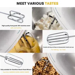 yianteng Hand Mixer Attachments - Compatible Beaters for Hamilton Beach 62682RZ, 62692, 62695V, 64699 Mixers - Replacement Parts for Hamilton Beach Hand Mixers image 3