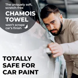Auto Hub Chamois | Ideal Cloth for Car, Home, and Glass Cleaning | Durable, Highly Absorbent Clothes for Wet Surfaces | Soft, Non-Slip, Tear-Resistant Towel -Big Size-Pack of 2 image 3