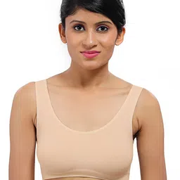 fabme Women's Nylon Blend Wire Free Casual Full-Coverage Bra (Pack of 2) (Po2-BR-Air_Skin, Peach image 4