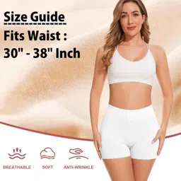 HSR Women's Cotton Ice silk safety pants Mid Waist seamless anti-slip non-curling Shorties/Underskirt Shorts (One size Fit to 30-38 inch) image 4
