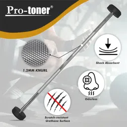 Protoner Fixed Barbell,10 kg-20 kg, 4 Feet Length, 30 mm Diameter, Rubber Coated Weights (10, Kilograms) image 3