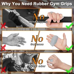 bcnjepin Gym Hand Grip, Hand Grip For Gym, Hand Grips, Gray Resin Weight Lifting Grips, Non-Slip Hands Grips For Weightlifting – Prevents Palm Slippage, Ideal For Men, Women & Strength Training image 5