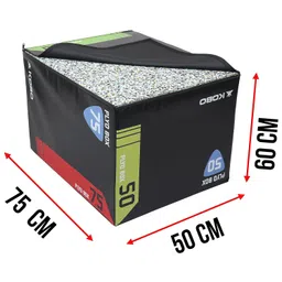 Kobo Imported Polymetric Box 3 in 1 Jumping Exercise 50 cm, 60 cm & 75 cm Jump Platform for Gym, Home Fitness image 2