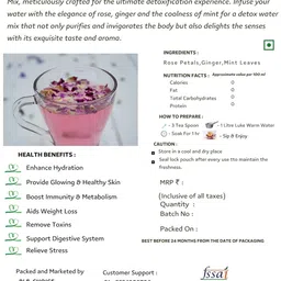 rlb-choice Rlb Choice Floral Fusion Detox Water Mix: Rose Petal, Ginger, Mint Bliss | Boost Immunity | Remove Toxins - 50 GM image 5