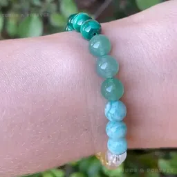 young & forever Unisex Money Magnet Aventurine Malachite Silver Sheen Tiger Eye Citrine Clear Quartz Aquamarine Beads Bracelet image 4