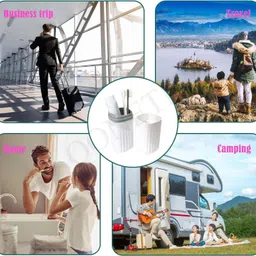 QONETIC 2 Pcs Tongue Cleaner and 2 Pcs Toothbrush Cover Case with Travel Case Tongue Scrapper,Plastic Brush Holder for Travel Kit,Tooth Brush Holder for Traveling (Toothbrush Combo Set),Multicolor image 3