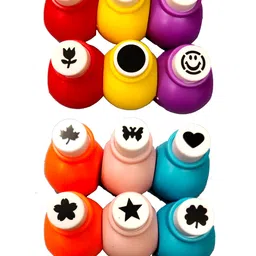 3A Featuretail Craft Punch Punching Hole Tool, for DIY Greeting Card, Scrapbook and Art and Craft (Assorted Shapes, 12 pc Set) image 1