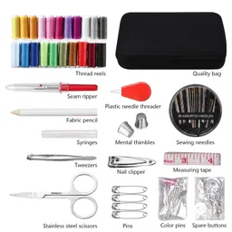 JUNING Sewing Kit with Case, 130 pcs Sewing Supplies for Home Travel and Emergency, Kids Machine, Contains 24 Spools of Thread of 100m, Mending and Sewing Needles, Scissors, Thimble, Tape Measure etc… image 2