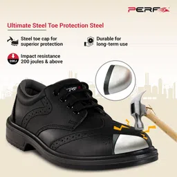 perf PB 69 Oxford Safety Shoes - Steel Toe, Breathable, Slip-Resistant, Antistatic image 2