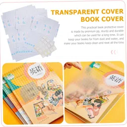 parssufy [30 Pcs- 3 Different Sizes -10 Each] Book Biding Cover Transparent Paper Sticker Book Cover Film,Waterproof School Textbook Protective Case Cover, Cut Self-Adhesive Book Cover Paper Sticker image 4